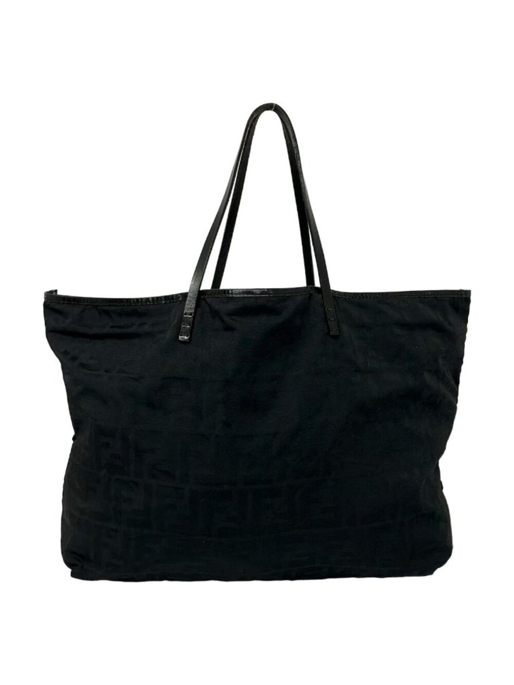 Fendi Tote Bag Roll Zukka Black Leather
